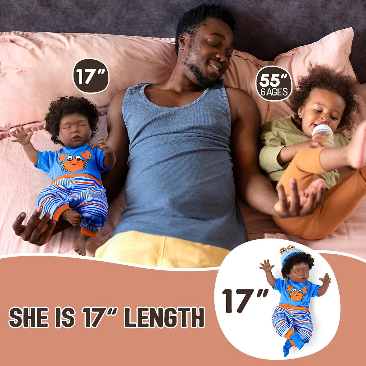 18-Inch Lifelike Reborn Baby Doll with Clothes W1095