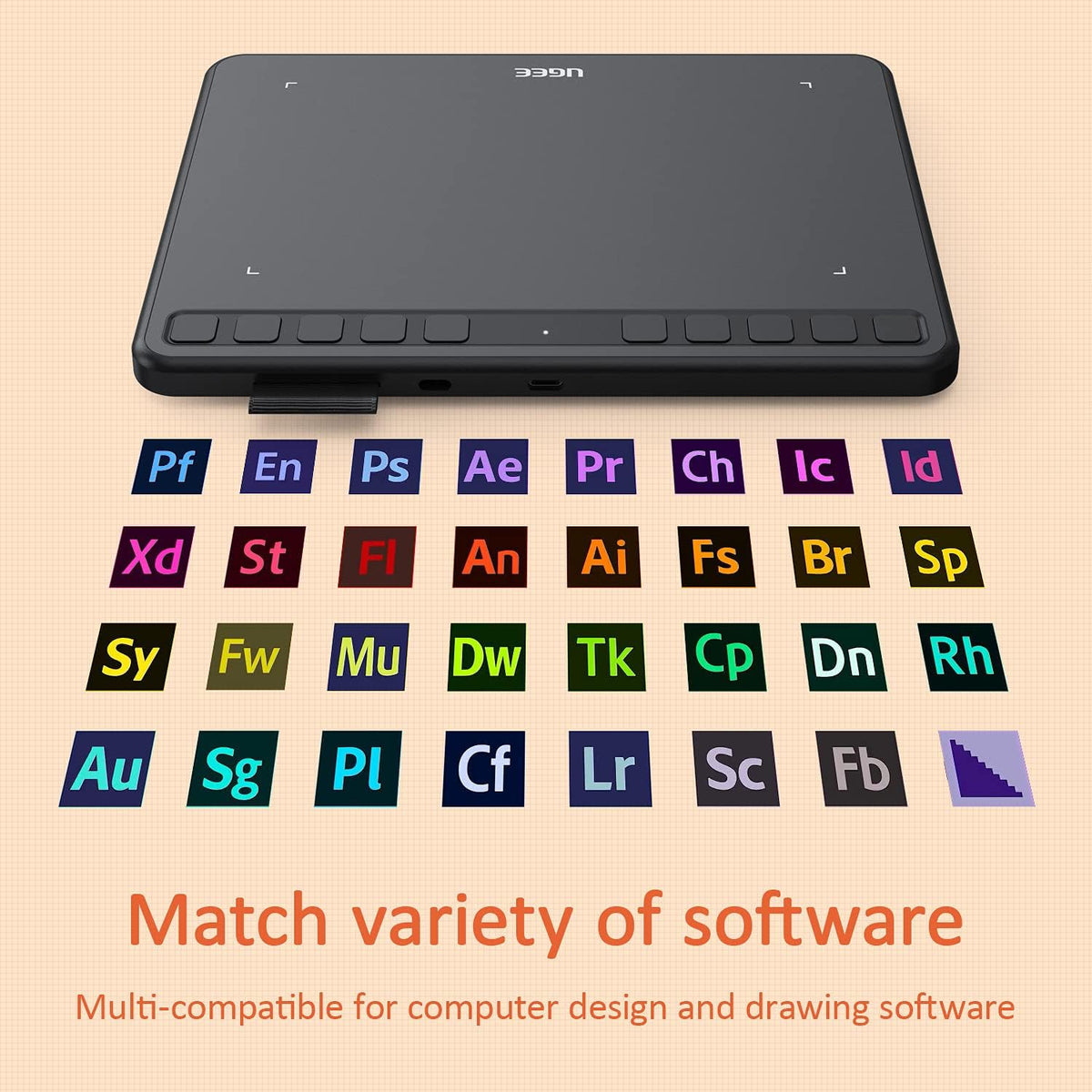 Graphics Drawing Tablet with Battery-Free Stylus S112175