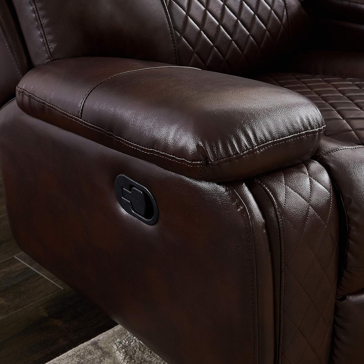 Brown PU Leather L Shape Reclining Sectional Sofa Y755137