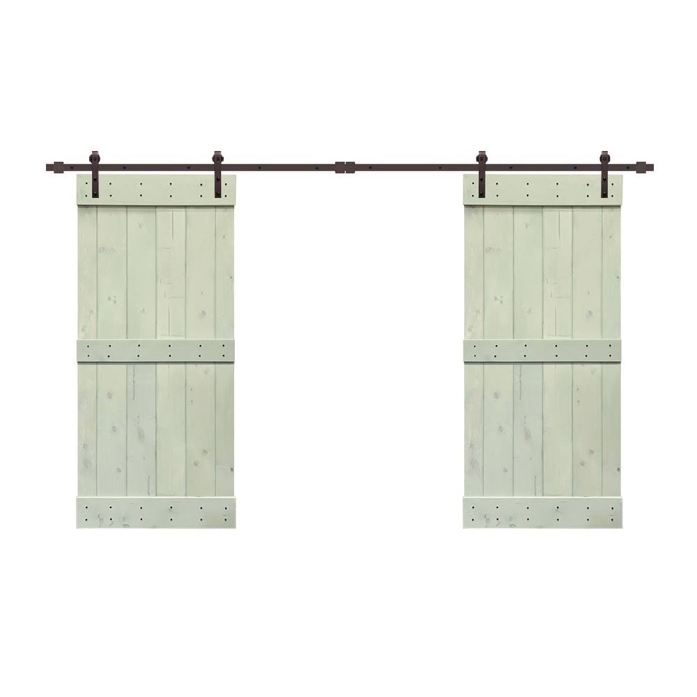 Stained Double Barn Door with Hardware Kit A3616