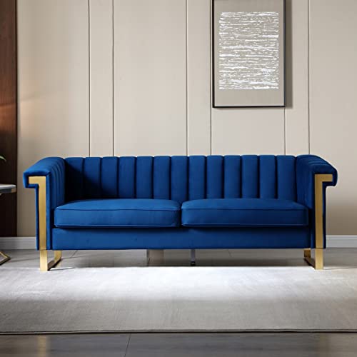 Blue Velvet 3 Seat Couch Sofa O440