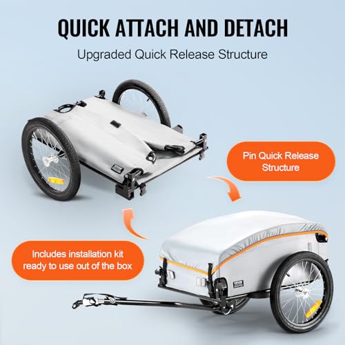 Heavy-Duty Foldable Bike Cargo Trailer with Universal Hitch M814541