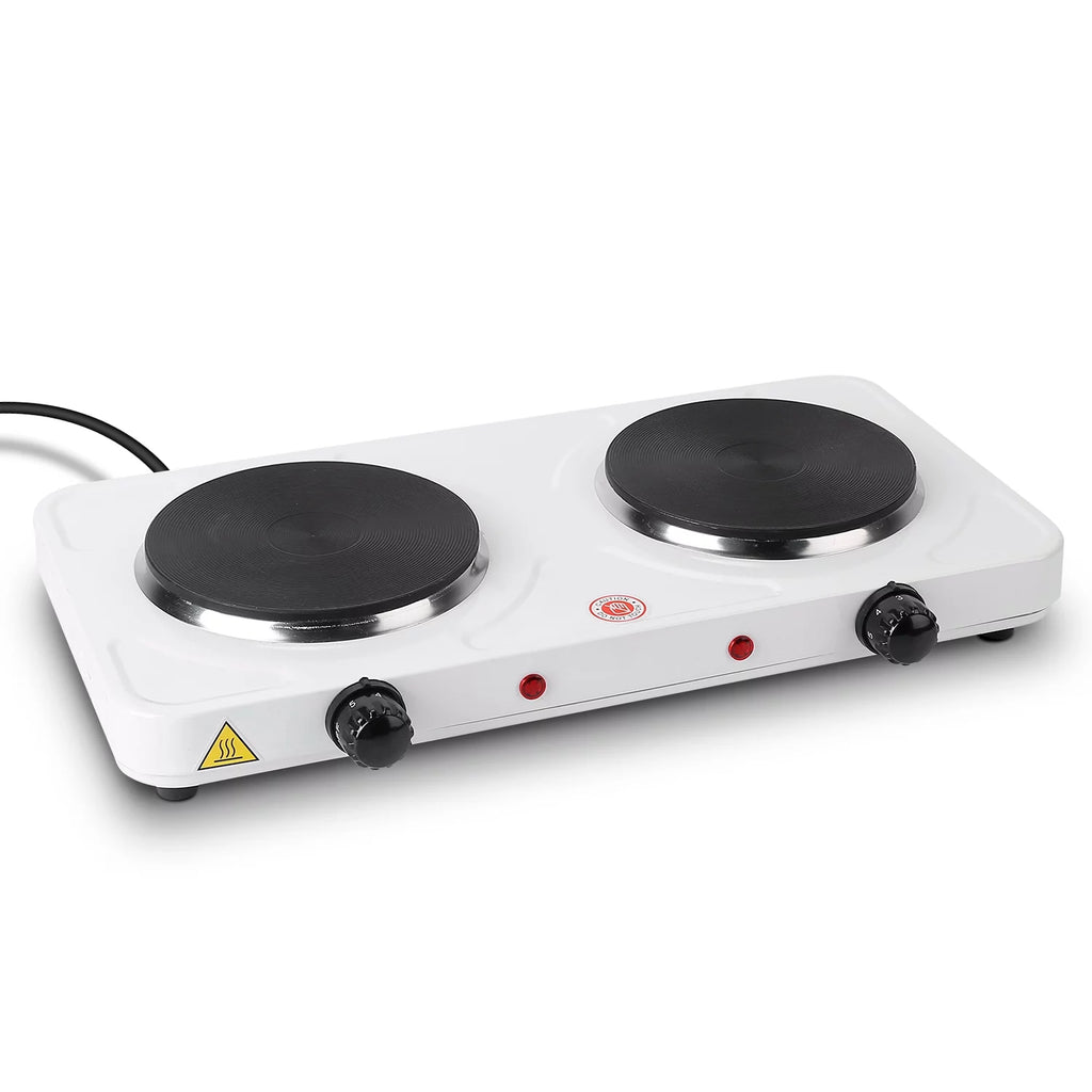 Electric Double Burner Portable Cooktop Countertop Dual Flat Burner Hot Plate Kitchen Cooker Stove with 5 Gear Temperature Control M5444