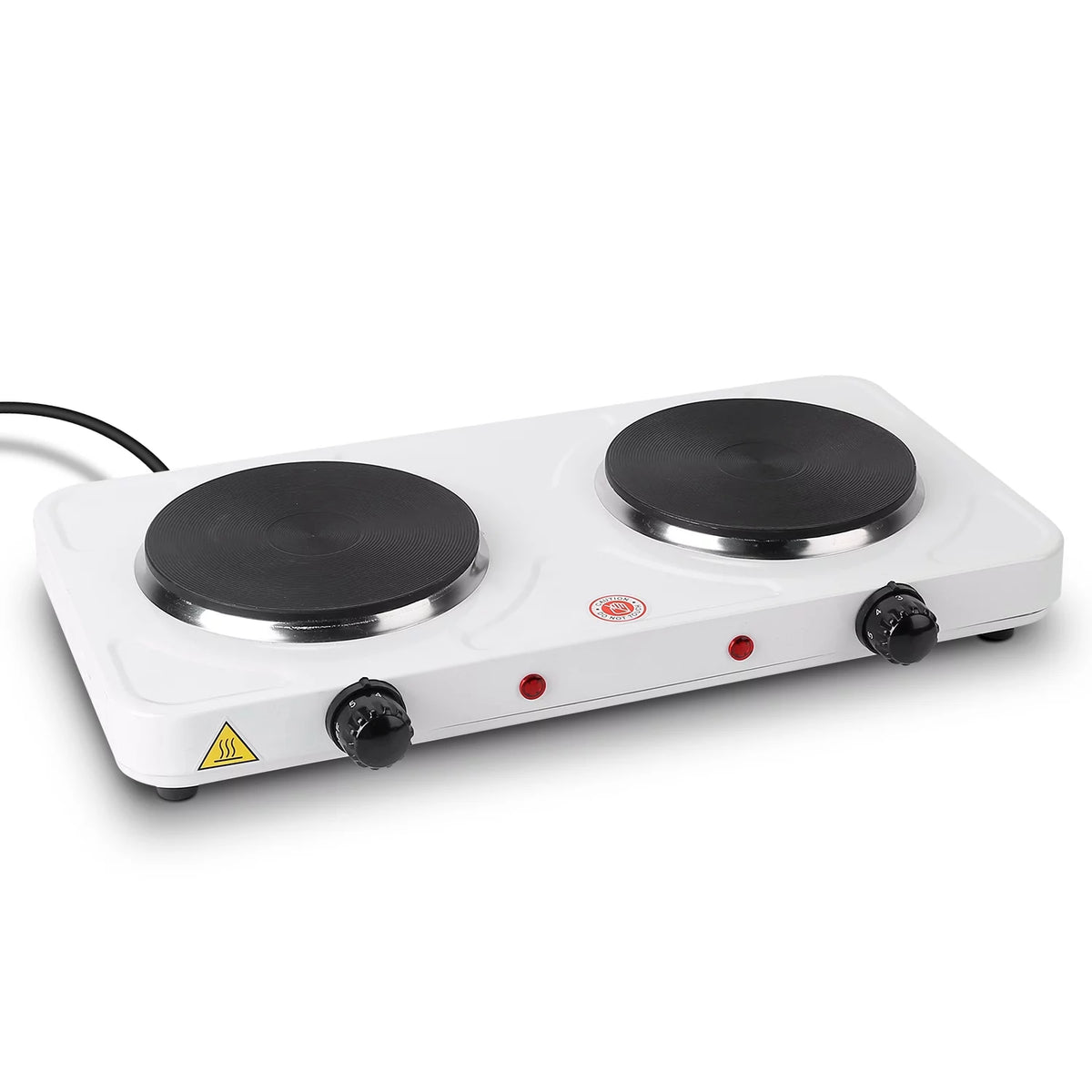 Electric Double Burner Portable Cooktop Countertop Dual Flat Burner Hot Plate Kitchen Cooker Stove with 5 Gear Temperature Control M5444