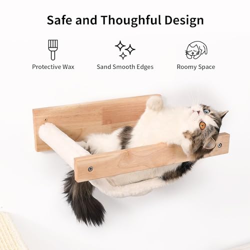 Black Stripe Wooden Cat Wall Shelf P632100