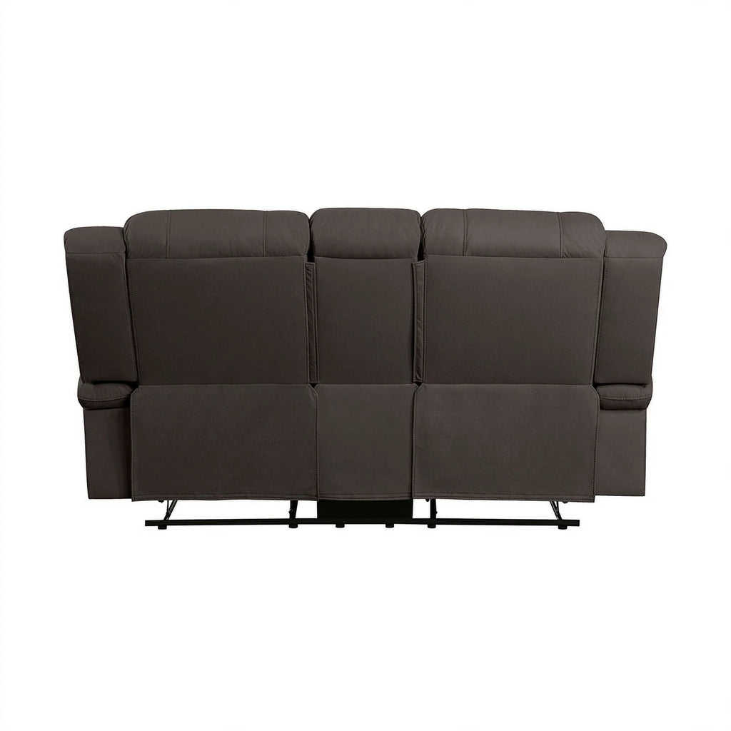 Chocolate Microfiber 2-Piece Manual Reclining Sofa Set Q332658