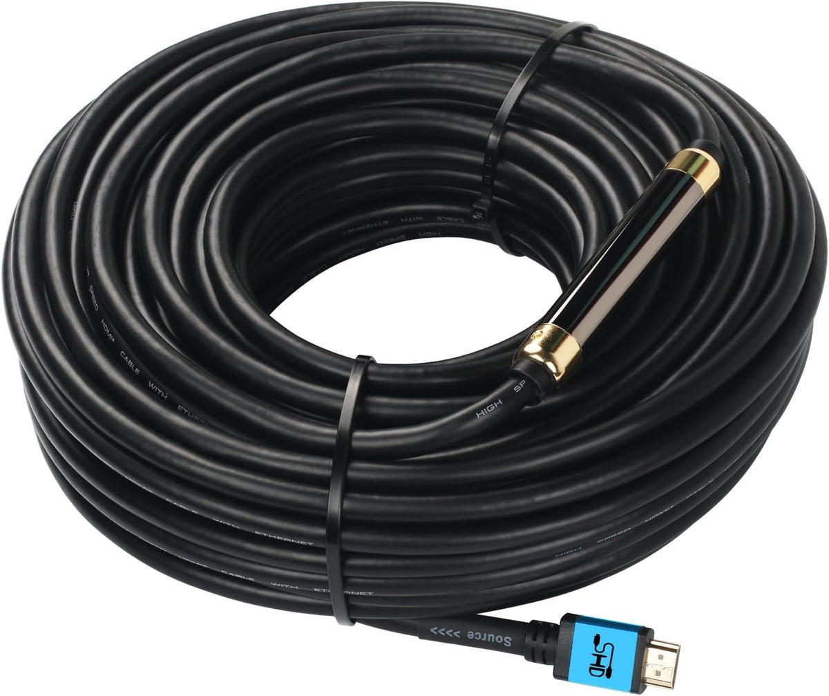 75 Feet HDMI Cable with Signal Booster 4K 3D 1080P CL3 Rated Black P82763