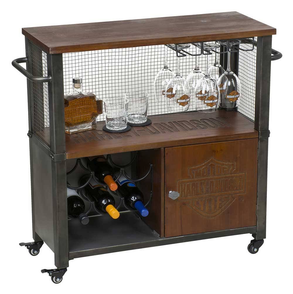 Wooden & Metal Bar Cart A2887