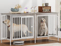78 Inch Extra Large Double Dog Kennel Furniture with Removable Divider O627074