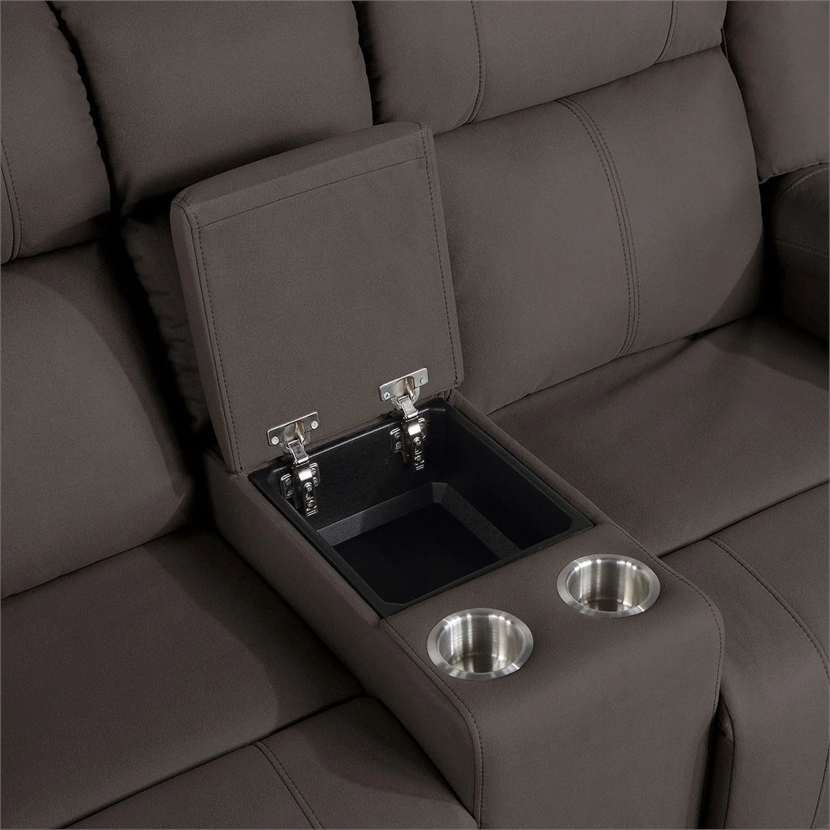Chocolate Microfiber 2-Piece Manual Reclining Sofa Set Q332658