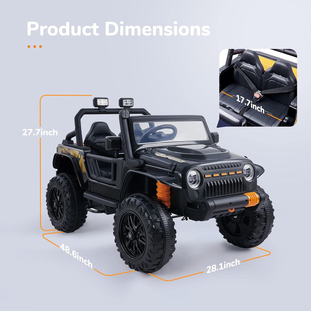 Black Kids Ride On Car with Parent Remote Control K633
