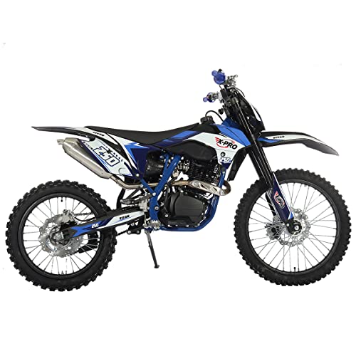 250cc Dirt Bike with LED Light Gas Dirt Bikes Adult Pitbike, Big 21"/18" Wheels D817346
