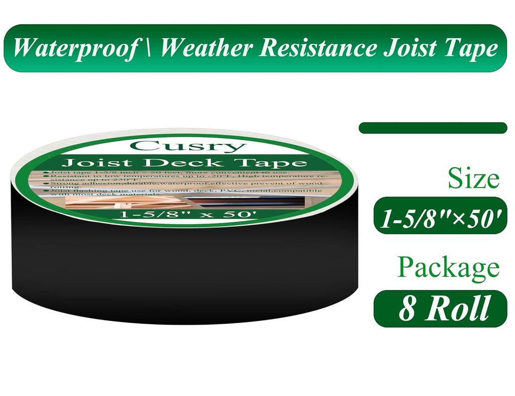 1-5/8" X 50' Deck Butyl Flashing Tape, 8 Packs E301