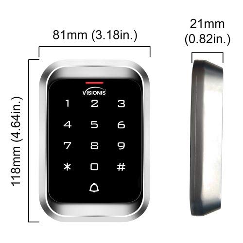 One Door Access Control Swinging Door 600lbs Maglock with Outdoor Keypad Reader Mini Controller EM Card Wireless Receiver PIR Kit V349075