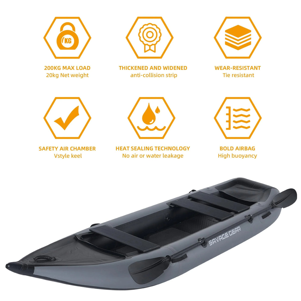 2 Person Inflatable PVC Kayak with Pump, Aluminum Alloy Seat, Paddle, Repair Kit X599