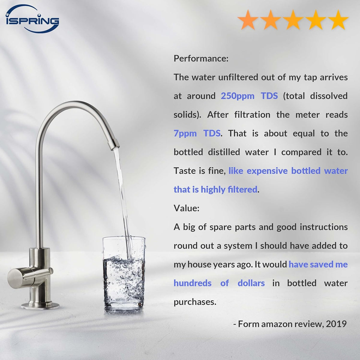 NSF Certified 5-Stage Reverse Osmosis Drinking Filtration System T3950