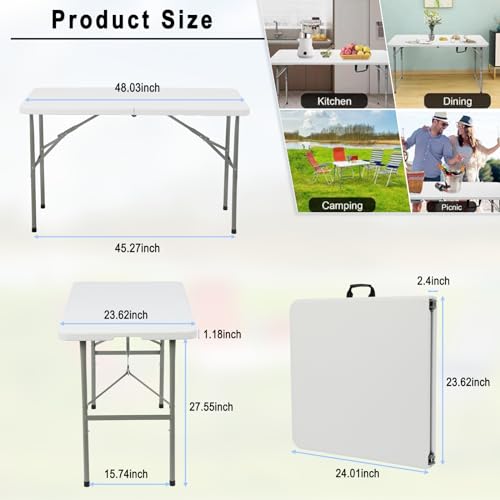 White Plastic Folding Table X1891