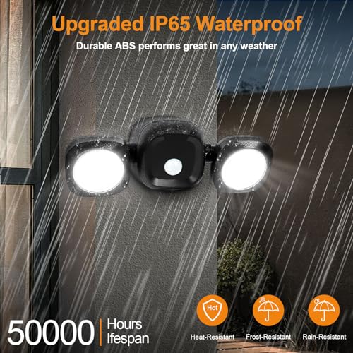 White Battery-Operated Motion Sensor LED Flood Light, 5500K Daylight, IP65 Waterproof Z559