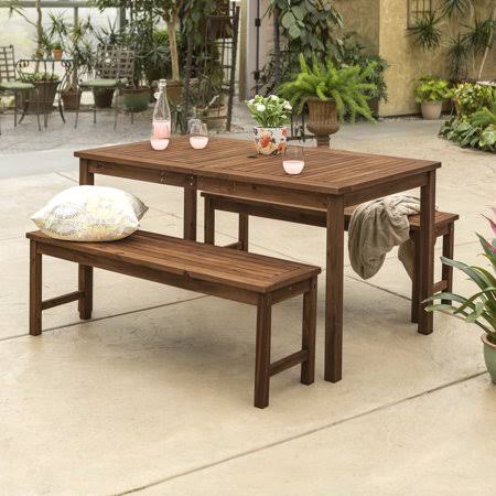 Acacia Wood 3 Piece Patio Dining Set L91888