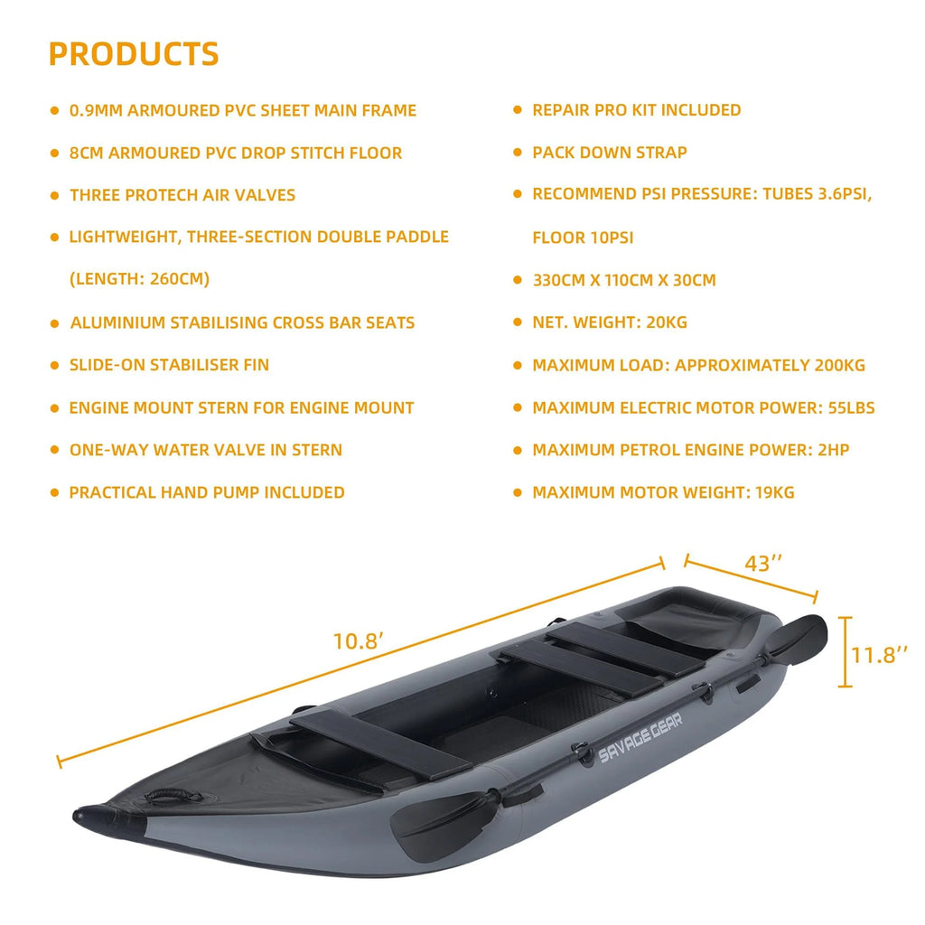 2 Person Inflatable PVC Kayak with Pump, Aluminum Alloy Seat, Paddle, Repair Kit X599