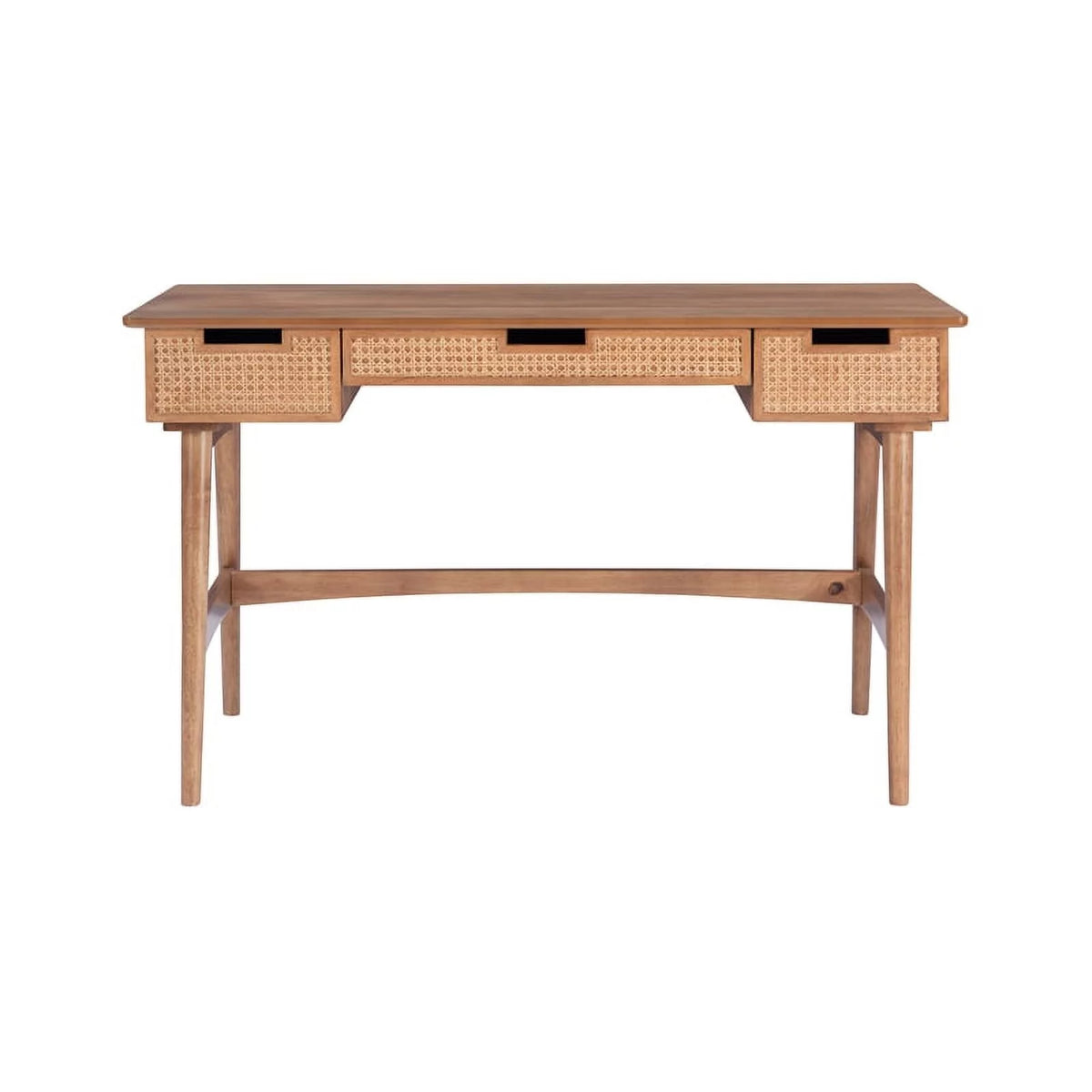 Natural Rattan Wood Desk with Drawers Z6574