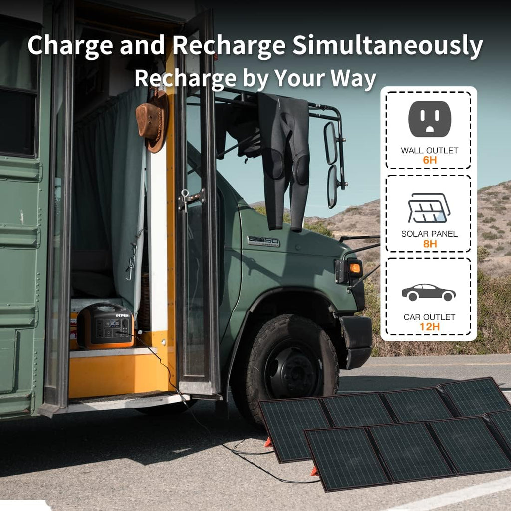 1200W Portable Power Station with 200W Solar Panel, 992Wh Battery, 3 AC Outlets L860