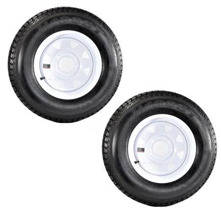2-Pack Trailer Tires ST175/80D13 LRC 5 Lug White Spoke T2095