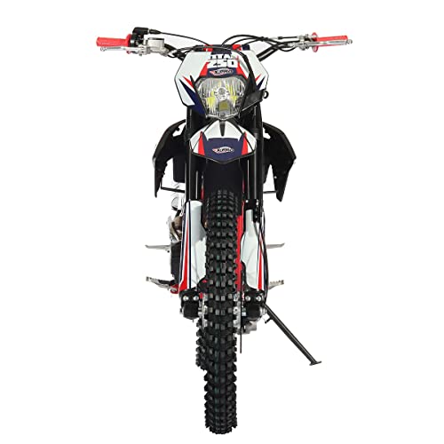 250cc Dirt Bike with LED Light Gas Dirt Bikes Adult Pitbike, Big 21"/18" Wheels D817346