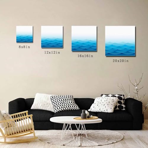 Blue Ocean Waves Canvas Print Wall Art Painting M58478