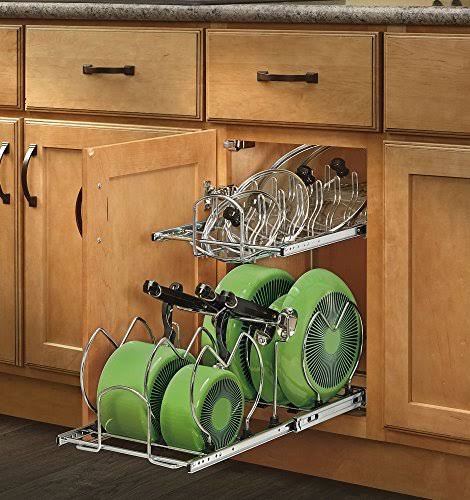 12 in. Pull-Out 2-Tier Base Cabinet Cookware Organizer E7821