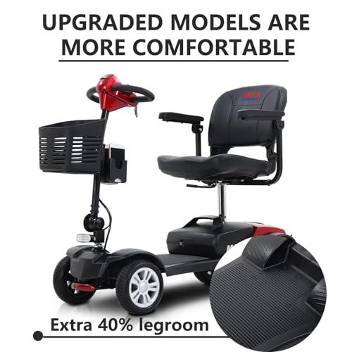 Red Foldable Electric Mobility Scooter with Basket E449