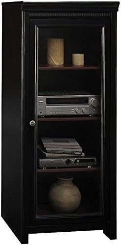 Audio Cabinet with 2 Adjustable Shelves in Antique Black N524