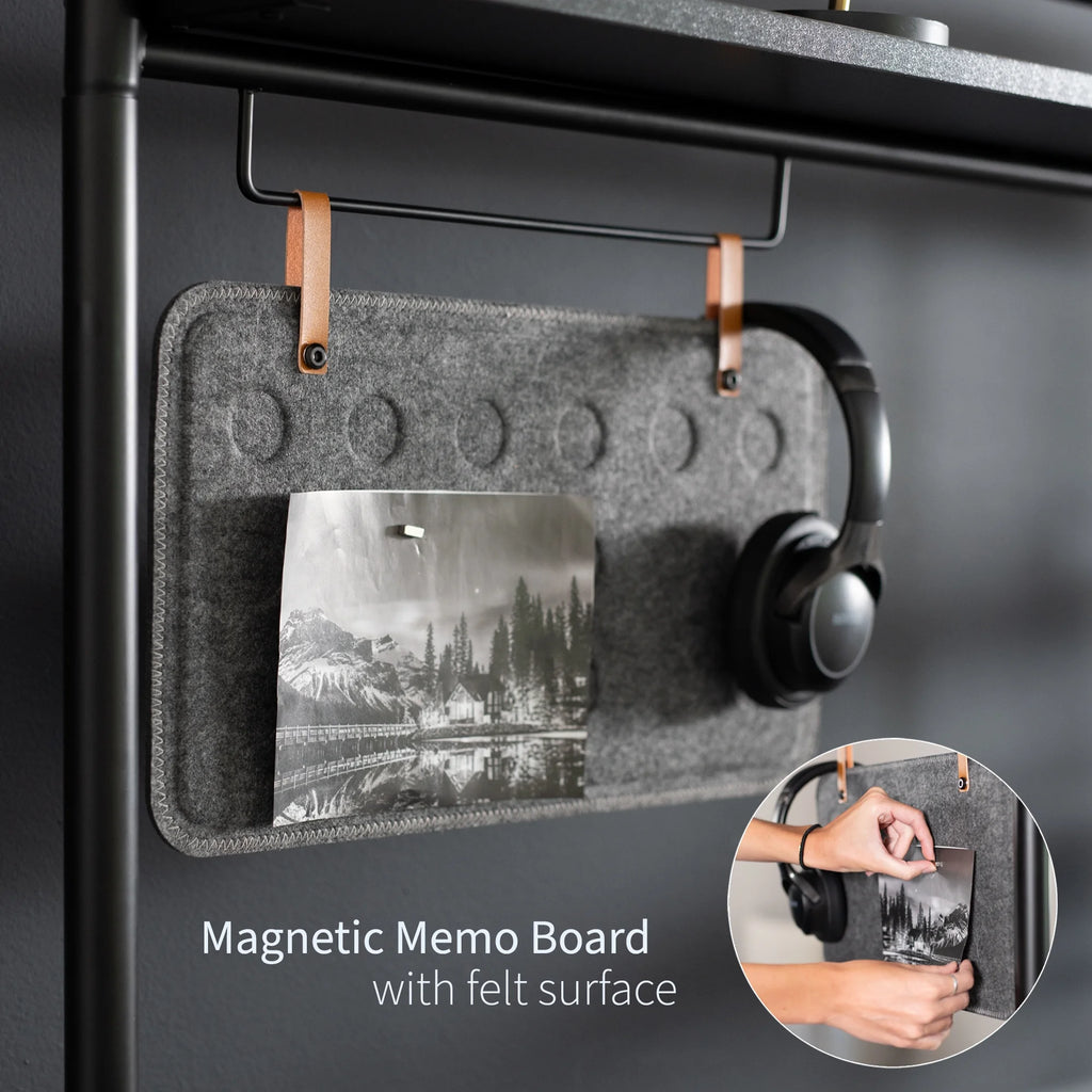 Clamp-on Desktop Shelving System with Magnetic Memo Board U93672
