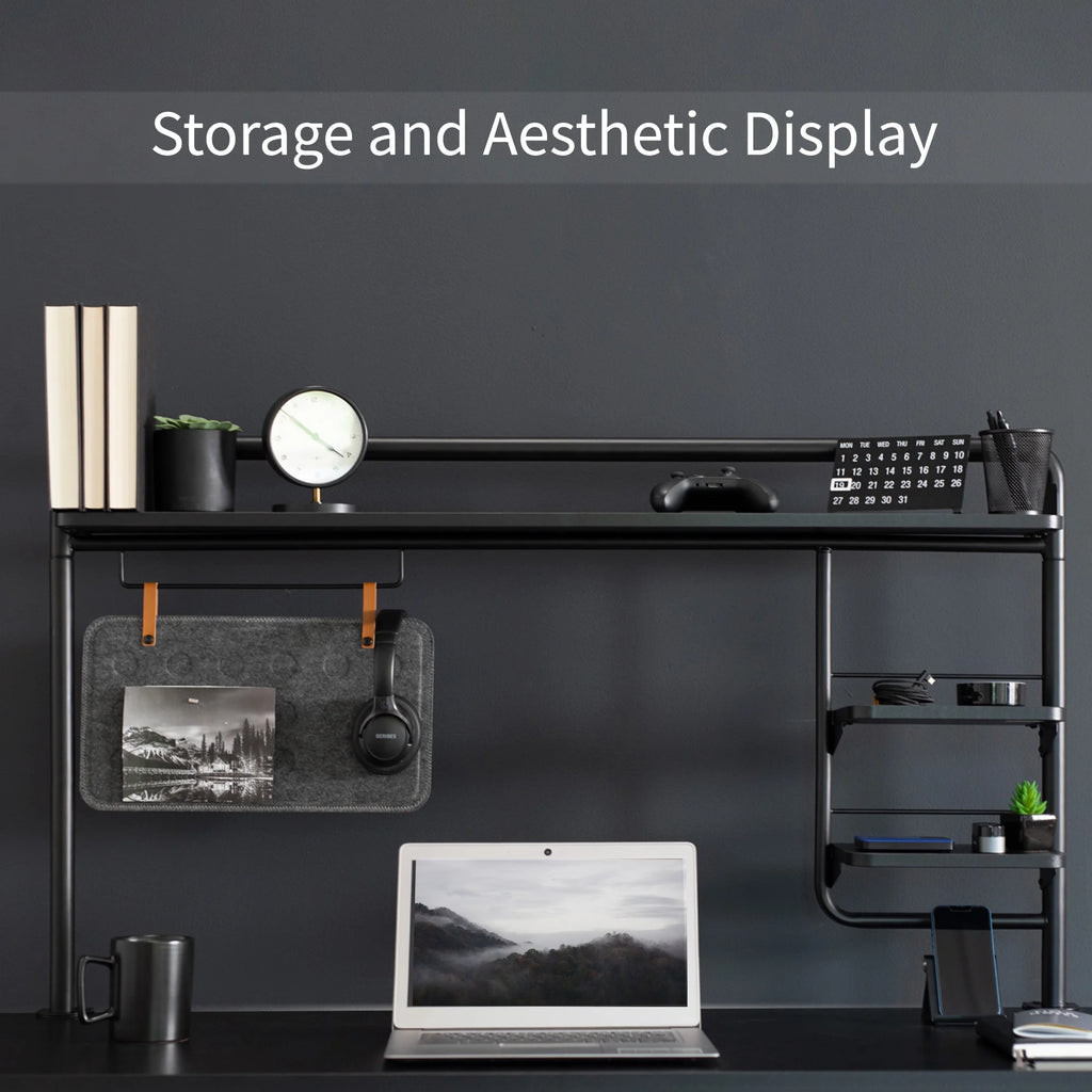 Clamp-on Desktop Shelving System with Magnetic Memo Board U93672