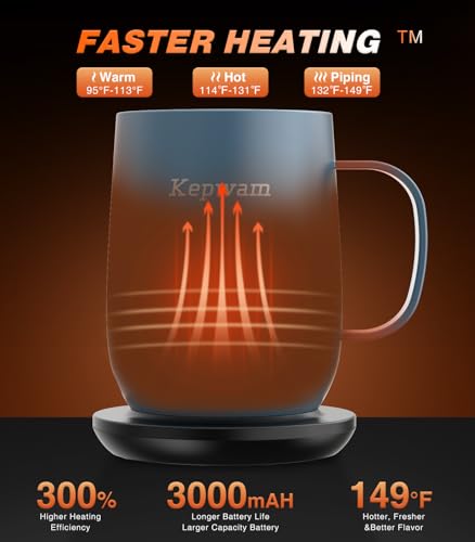 16oz Self Heating Coffee Mug with Temperature Control W776