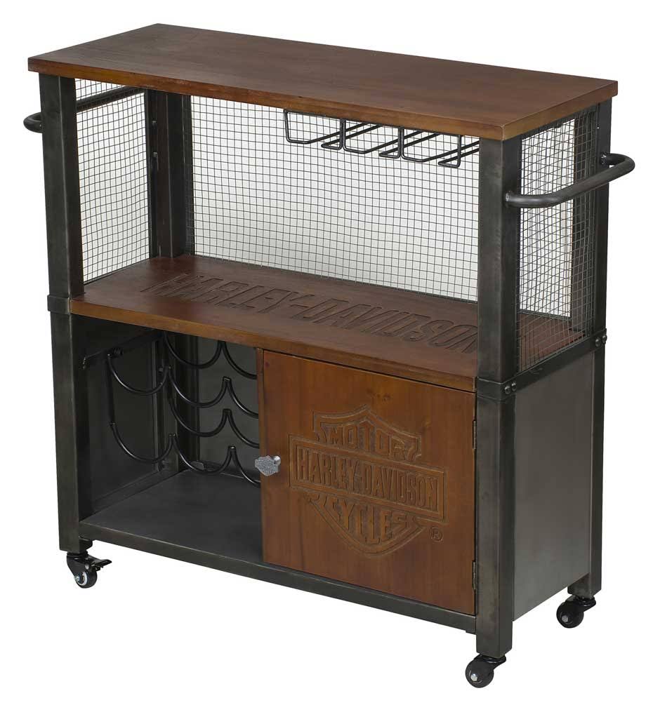 Wooden & Metal Bar Cart A2887