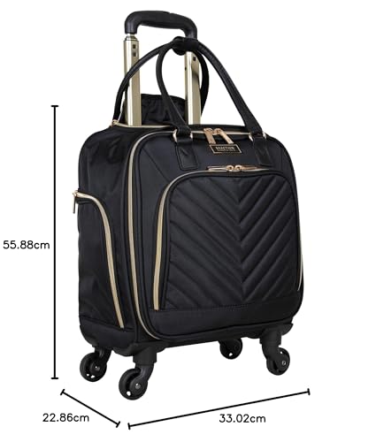 Black 24-Inch Quilted Luggage T626