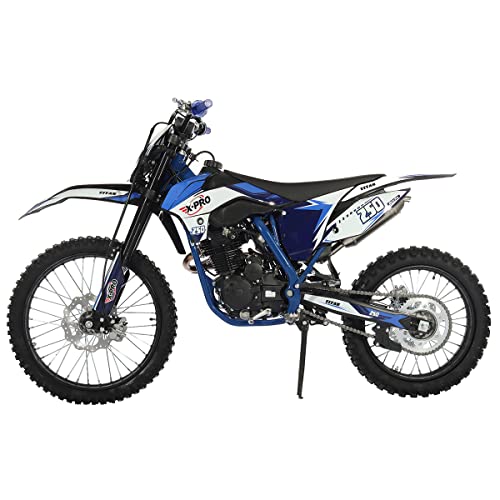 250cc Dirt Bike with LED Light Gas Dirt Bikes Adult Pitbike, Big 21"/18" Wheels D817346