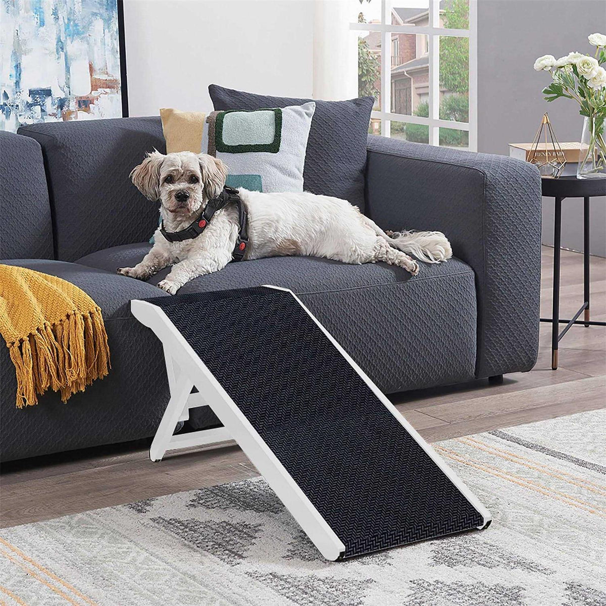 Foldable Wooden Pet Ramp Adjustable Height T5457