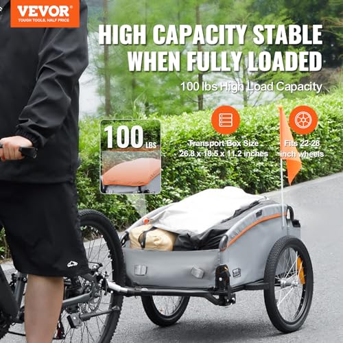 Heavy-Duty Foldable Bike Cargo Trailer with Universal Hitch M814541