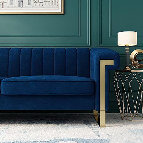 Blue Velvet 3 Seat Couch Sofa O440