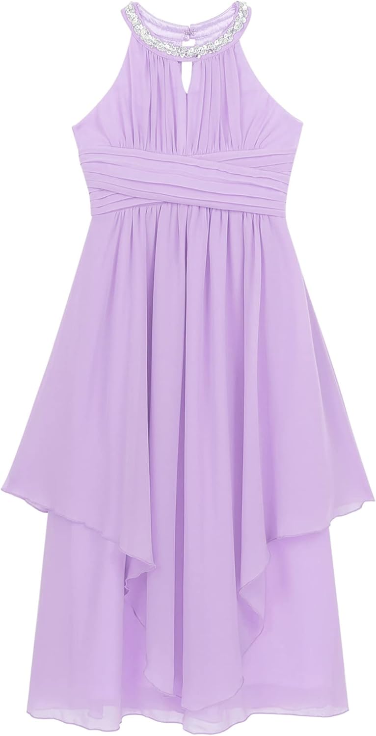Lavender Floral Lace Long Romper Dress P977
