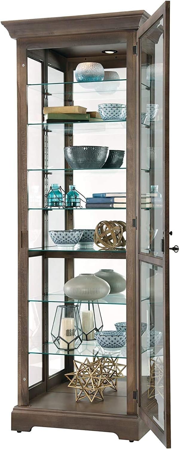 Cherry Bordeaux Seven Glass Shelves Curio Cabinet R11307