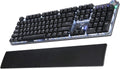 PC Gaming Keyboard with Detachable Hand Rest, White LED Backlit, 104-Keys USB Wired Mechanical Keyboard W82305