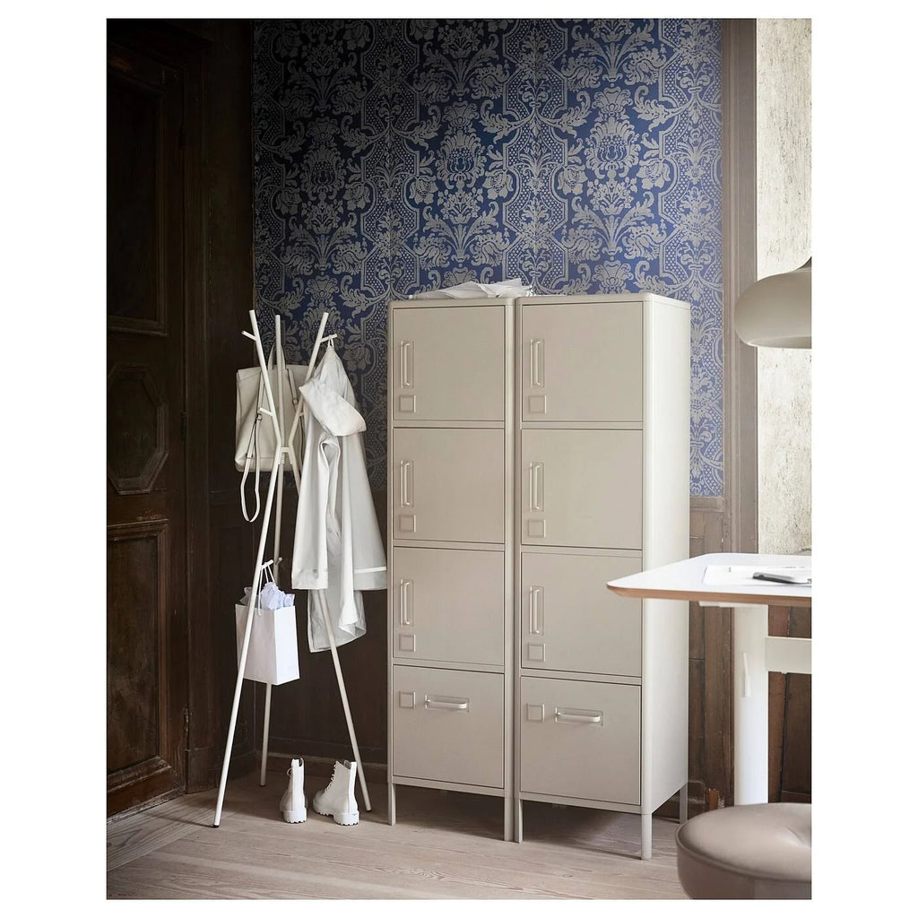 Beige High Cabinet with Drawer and Doors S118