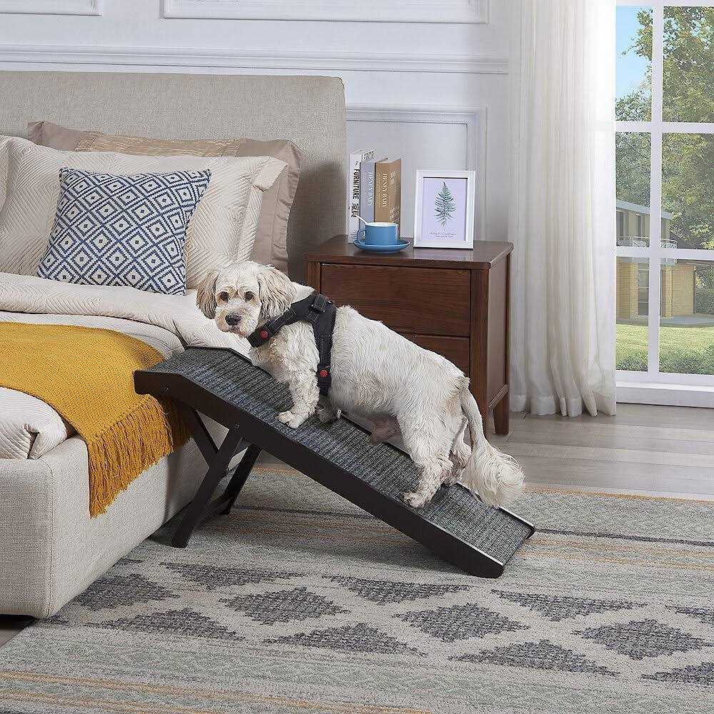 Foldable Wooden Pet Ramp Adjustable Height T5457