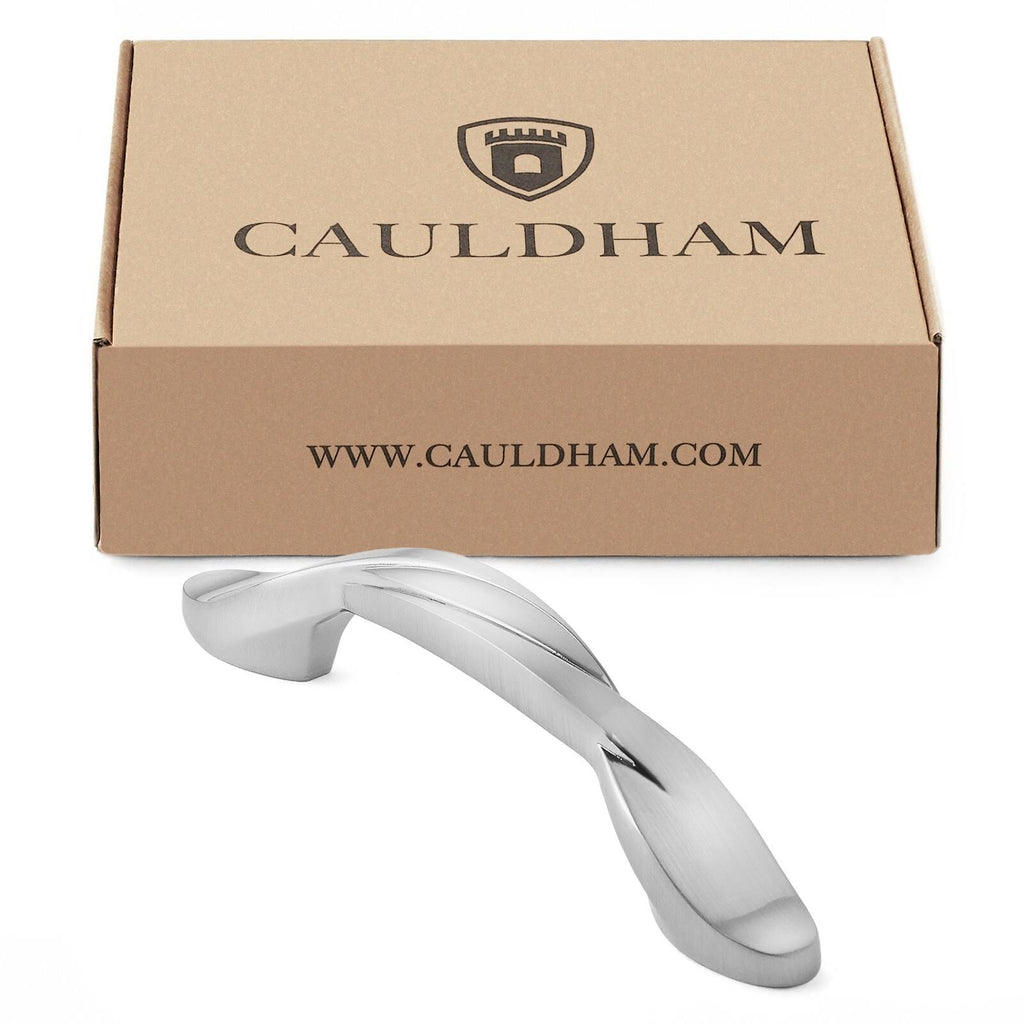 25 Pack Solid Braided Kitchen Cabinet Pulls Handles (3x22 Hole Centers) Satin Nickel F57246