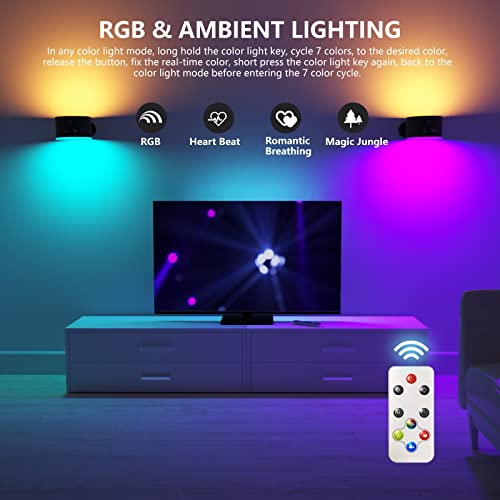 LED Wall Sconces with Rechargeable Battery Operated Dim 3 Brightness Removable Charging 360° Rotate Magnetic Ball Cordless Wall Light H9713