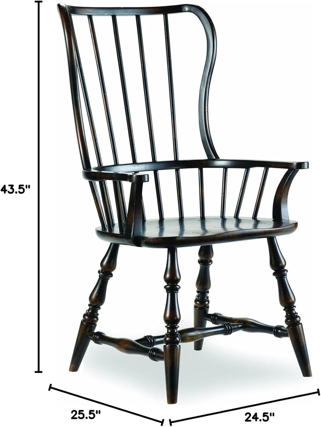 Ebony Spindle Dining Arm Chair (Set of 2) X3757