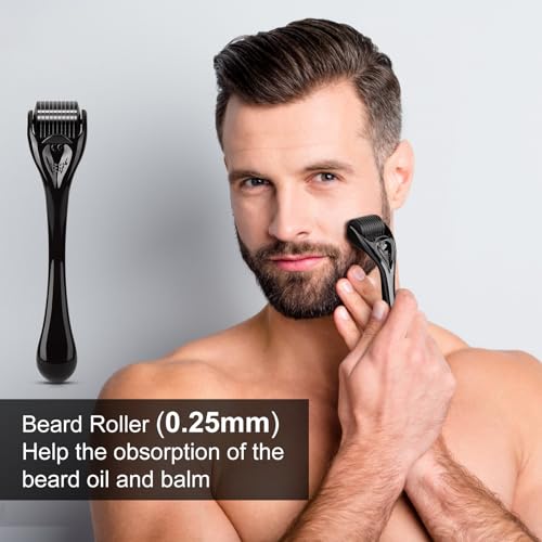 Beard Growth Kit with Beard Growth Oil (2 Packs), Beard Balm, Beard Comb D803